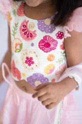 Crush lehenga with floral blouse